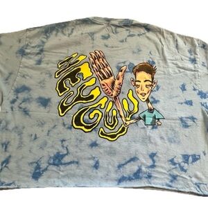 Drew Gooden “Hey Guy” Animated Cartoon Blue Tie Dye Crop Top Shirt Men’s XL